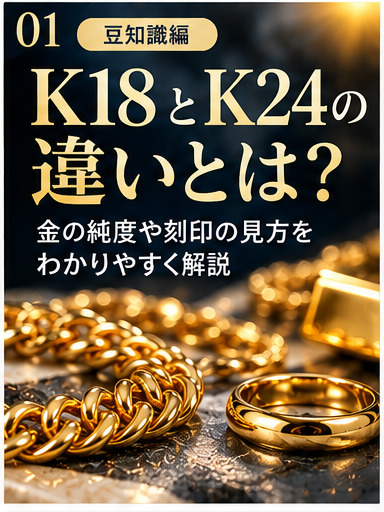 【豆知識編／Vol.1】K18とK24の違いとは？金の純度・刻印「750・585・375」の見方を解説